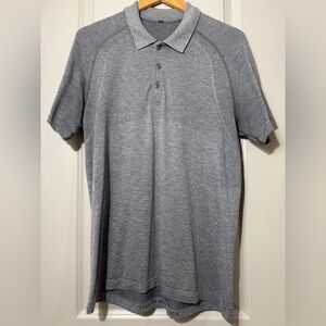 Lululemon Metal Vent Tech Polo Gray Short Sleeve Men’s Performance Shirt L